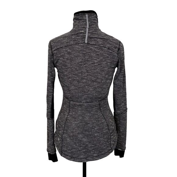 Lululemon Base Runner Half 1/2 Zip Pullover Vented Coco‎ Pique Black Sz 6 W3C39S - Picture 5 of 10